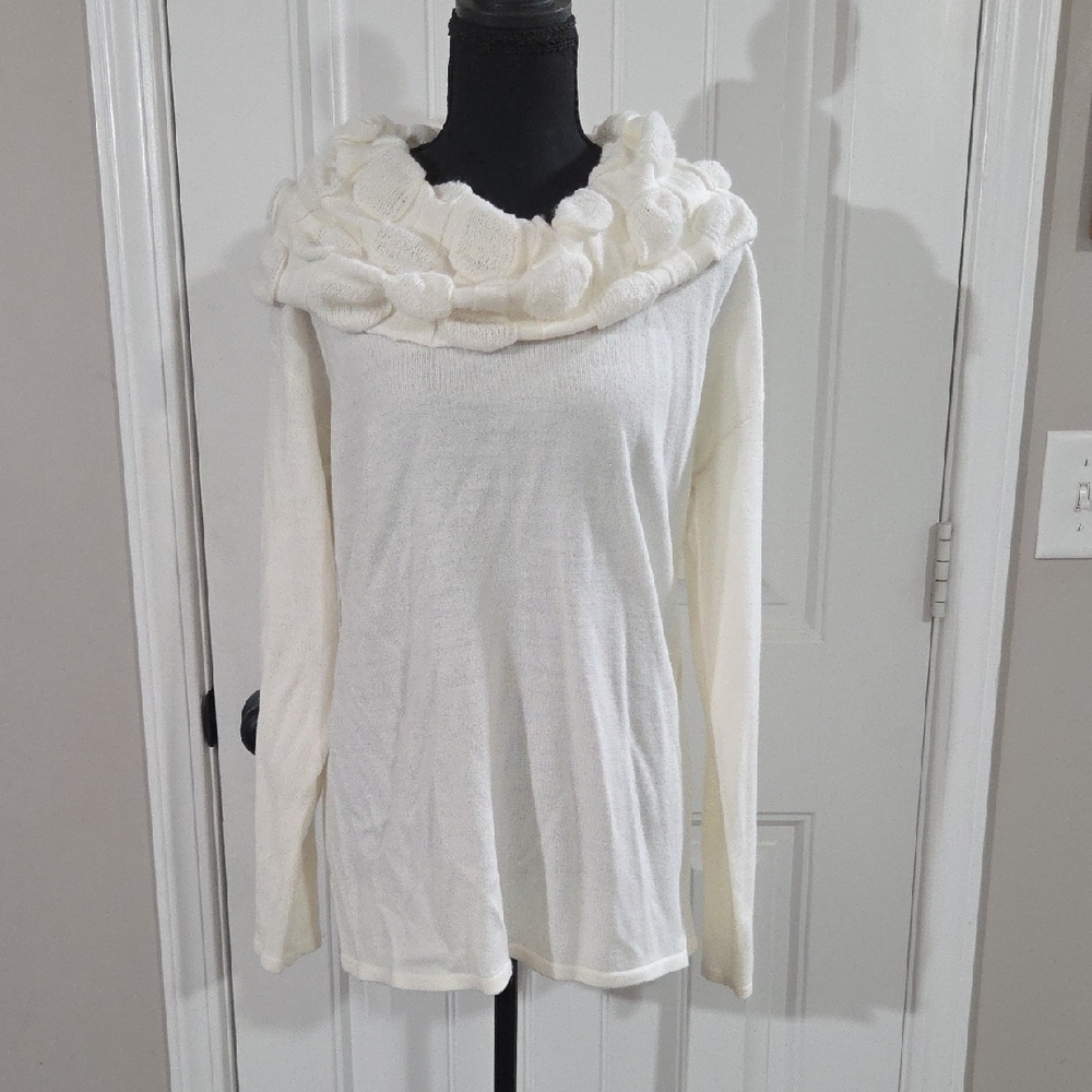 Design365 Chic Cream Cowl Neck Sweater